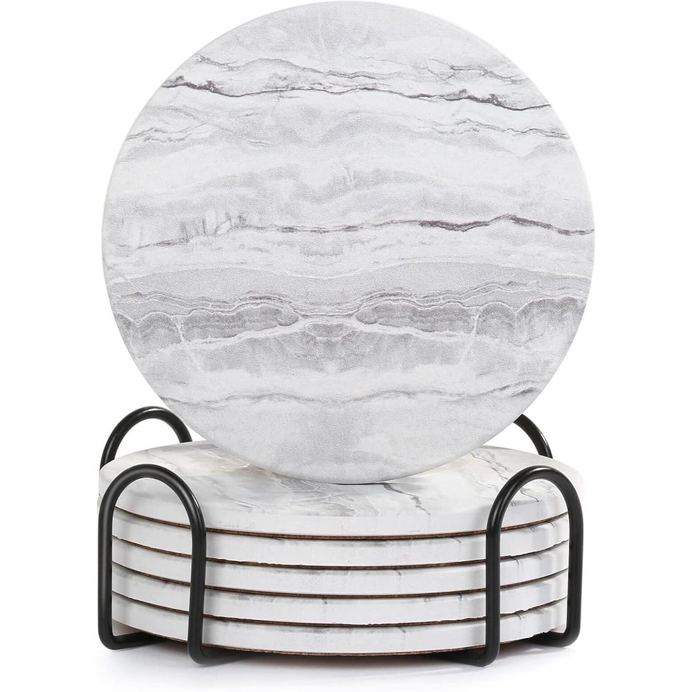 Marble Coaster Set - 6-częściowy zestaw chłonnych podkładek pod kubki,