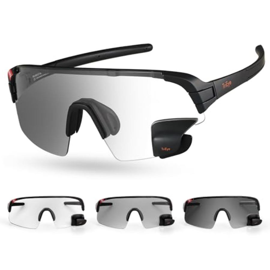 Sunglasses Uv400 - Okulary rowerowe TriEye z lusterkiem wstecznym