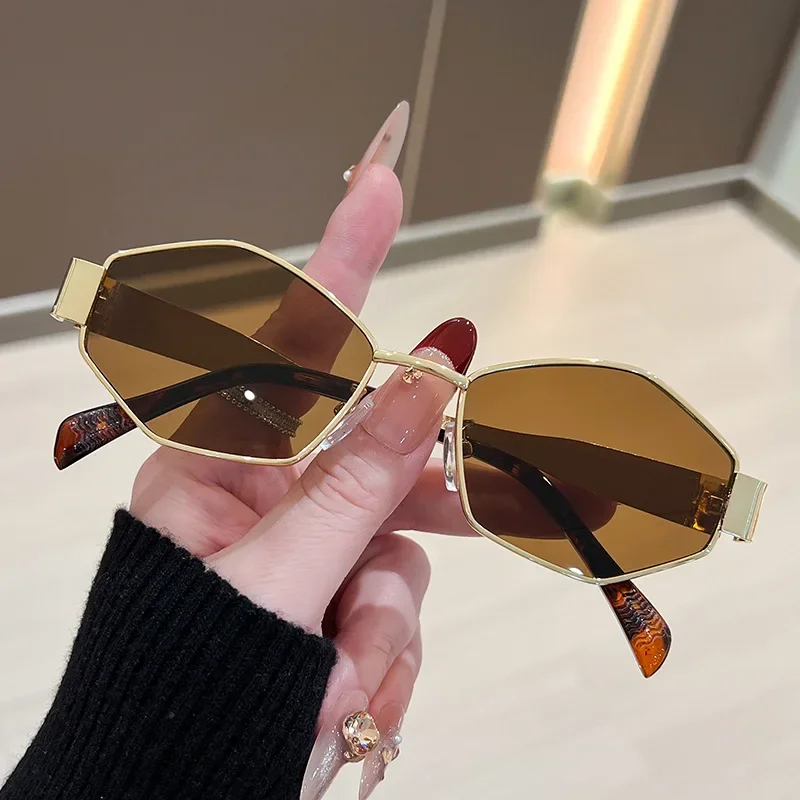 Sunglasses Uv400 - Modne, wielokątne okulary przeciwsłoneczne dla kobiet,