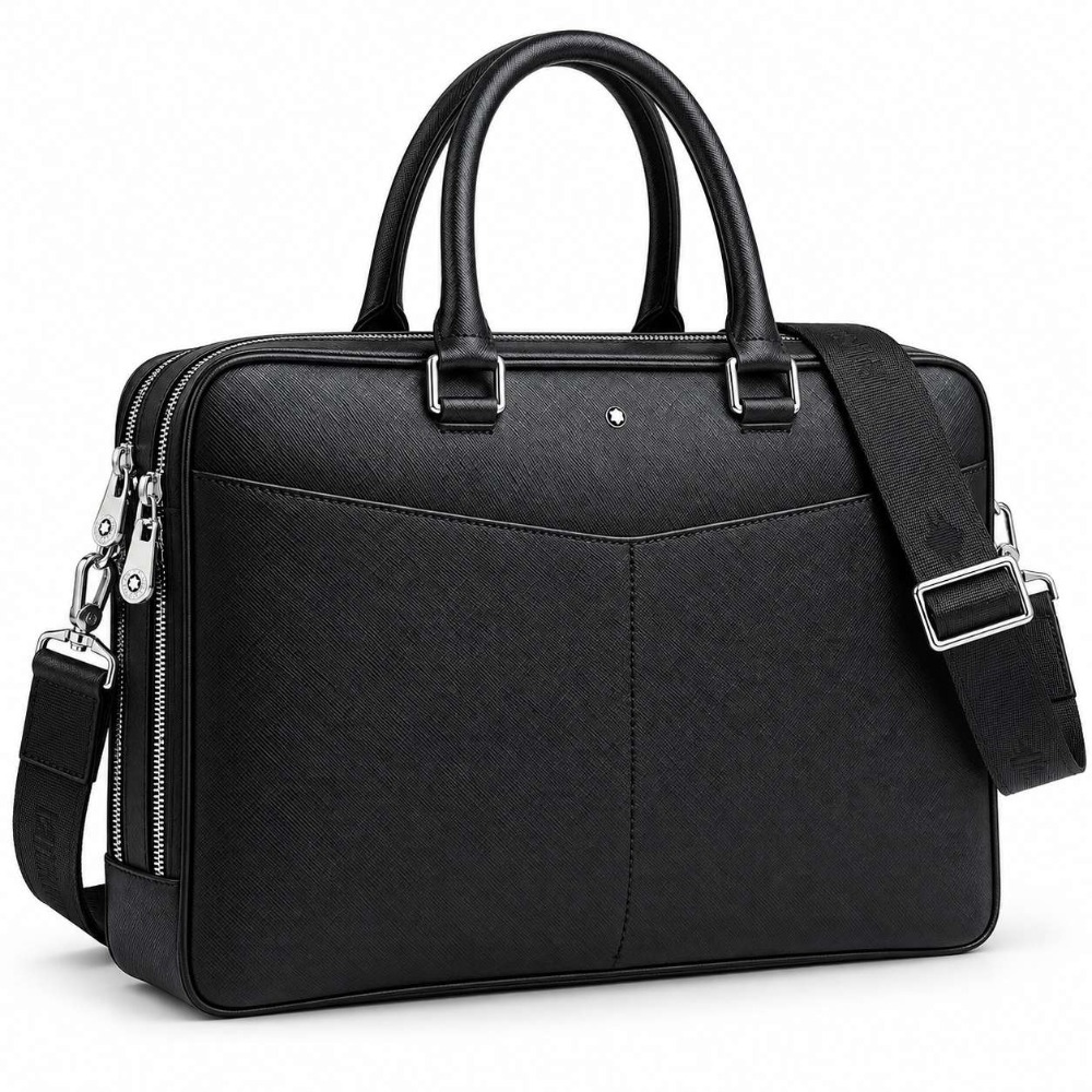 Leather Briefcase - Klasyczna męska torba biznesowa, idealna do