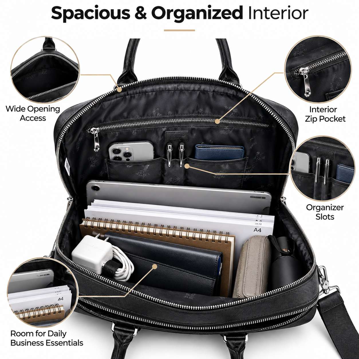 Klasyczna męska torba biznesow – Leather Briefcase recenzja i cena