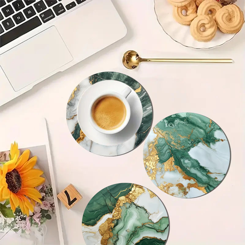 4 sztuki podkładek pod napoje  – Marble Coaster Set recenzja i cena